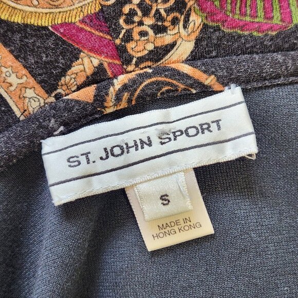 St. John Sport Velour Full Zip Hoodie Womens S‎ Black Relaxed Fit Old Money - Picture 5 of 12